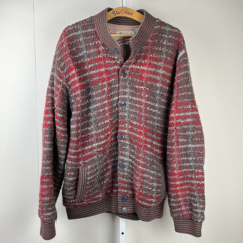 Vintage Effetto Maglia Italy Loli Wolf Sweater Jacket Mens‎ Large Mohair Blend